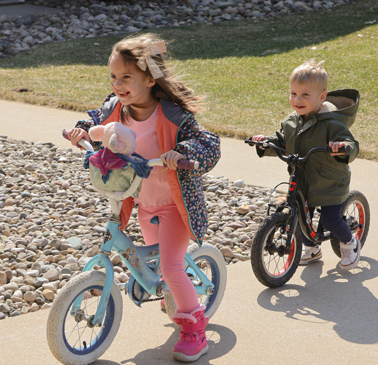 The Theilens new property has plenty of room to play outside! 