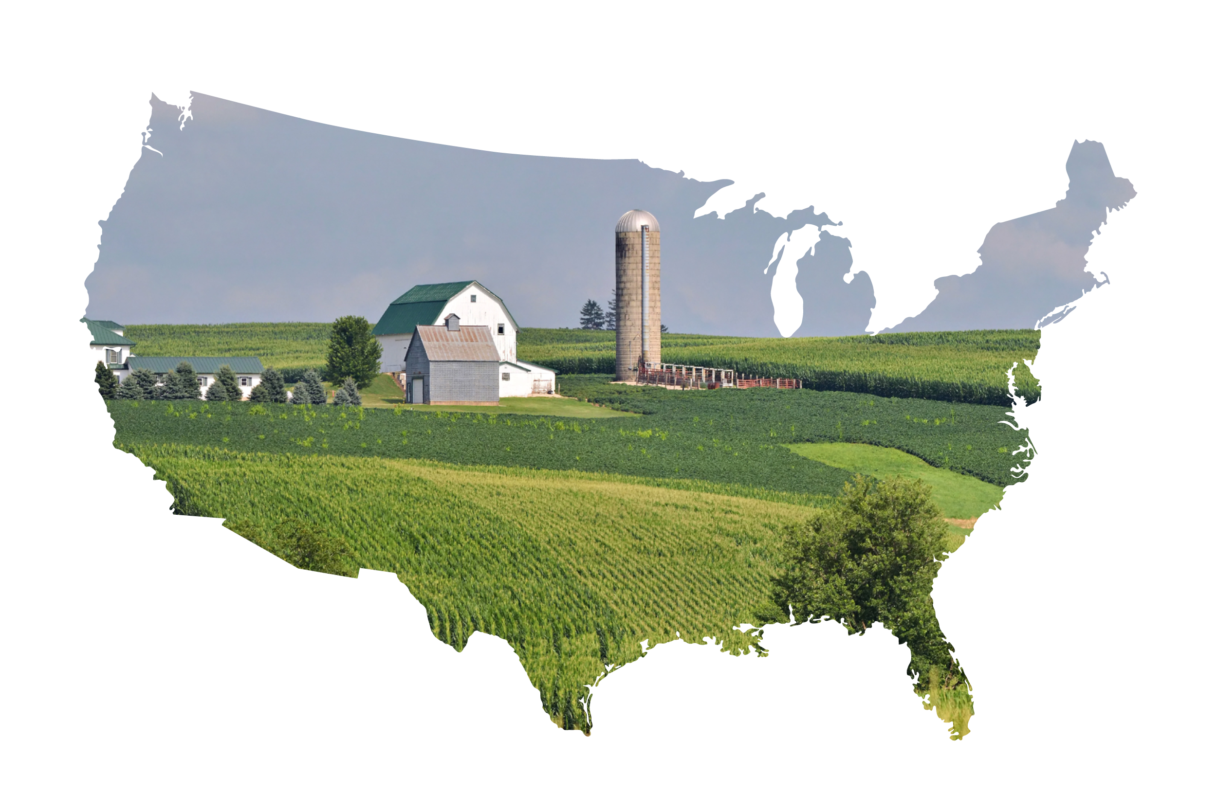 United States Cut Out with Ag Photo
