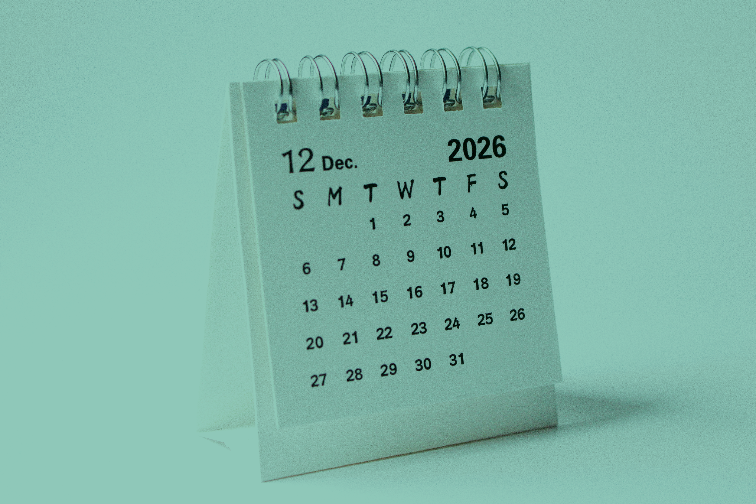 December 2026 calendar