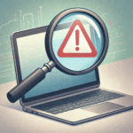 Microscope finding an error on a computer