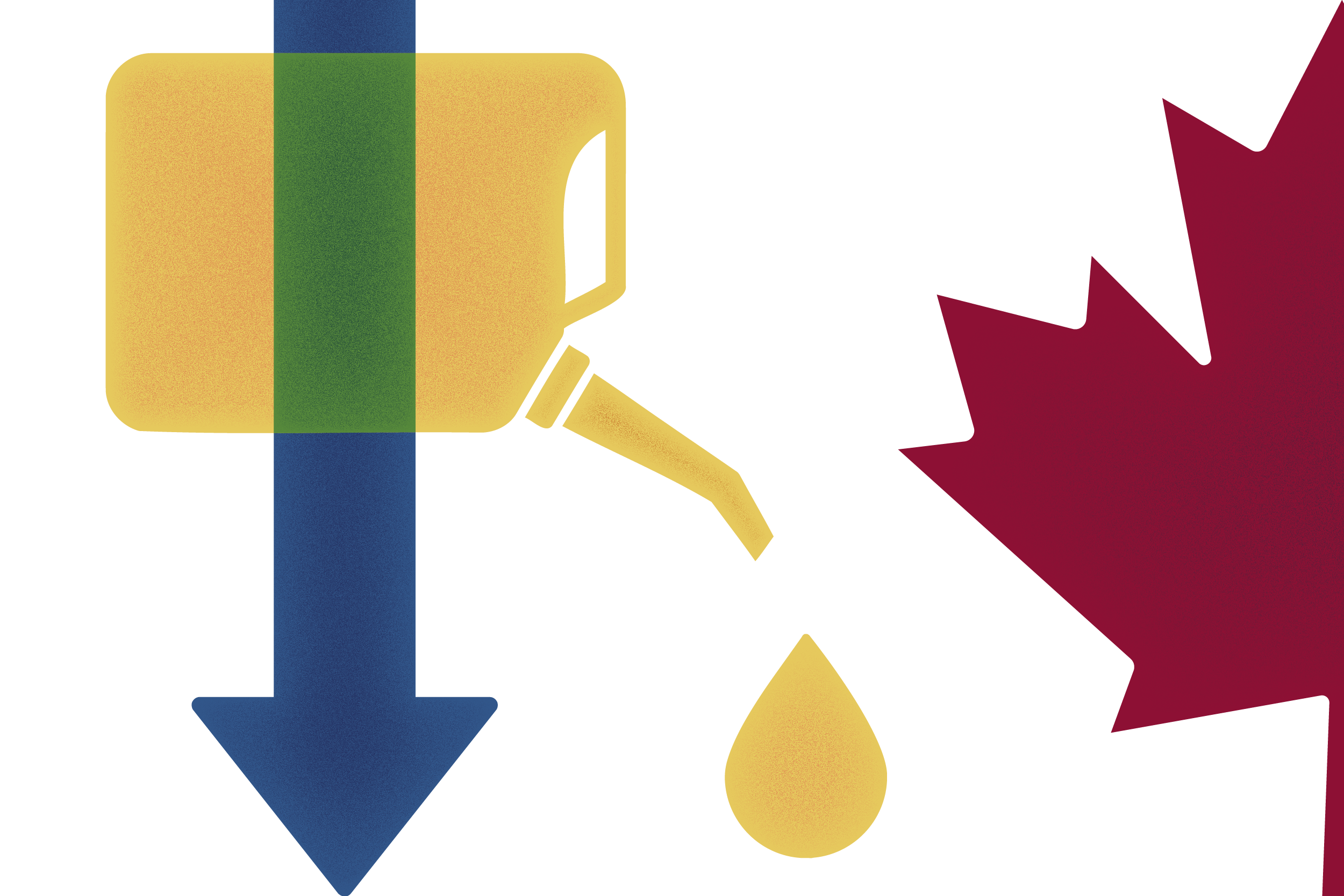 Illustration of a gasoline can and maple leaf