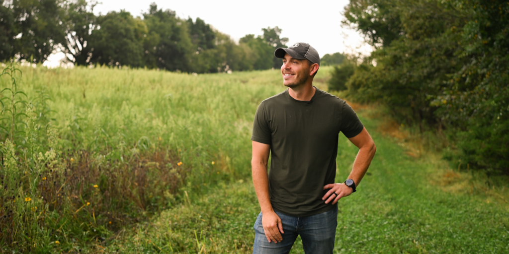A man standing in a field